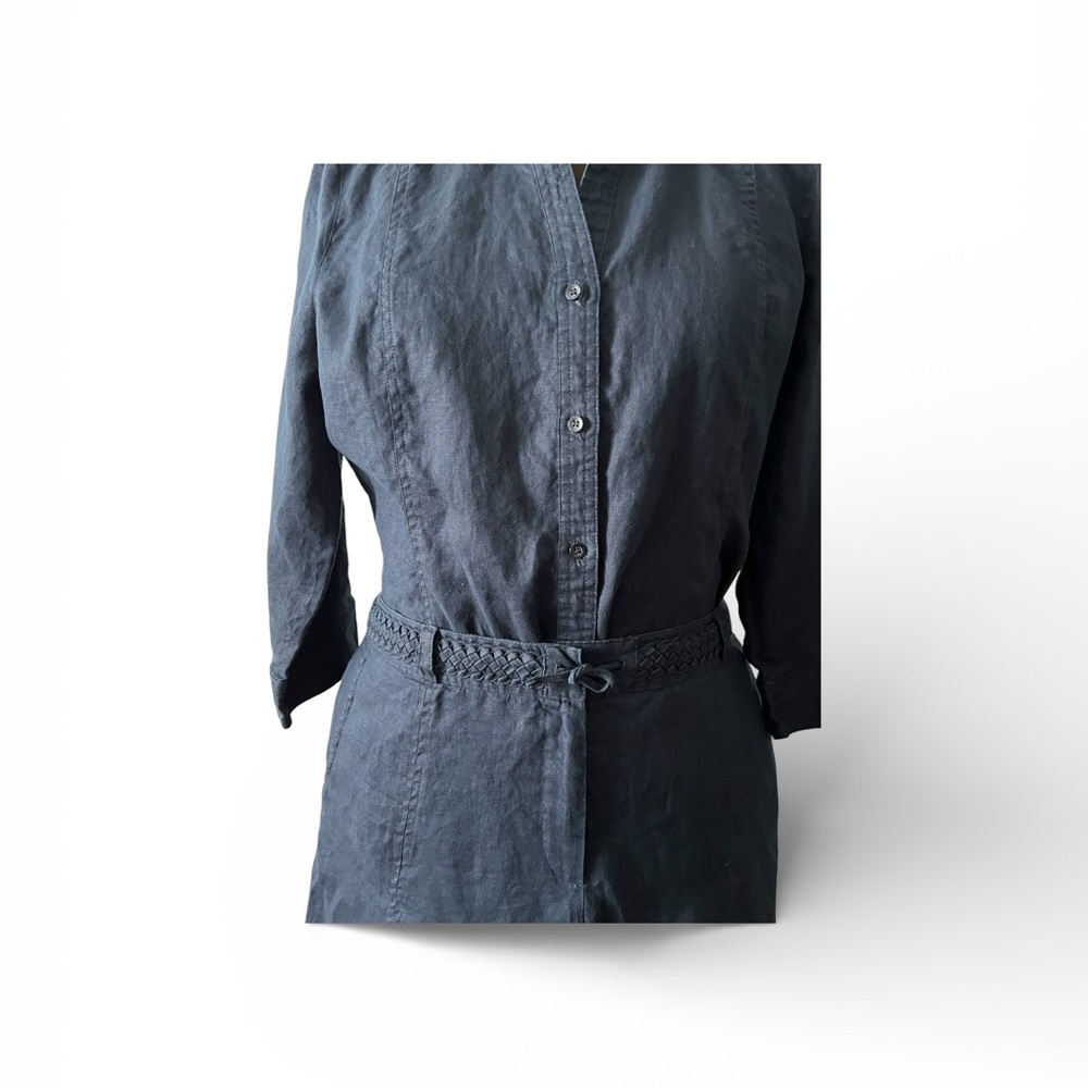 Vintage Navy Blue | 2 Piece Skirt Suit | Midi Length | Classic Minimalist - Picture 10 of 12